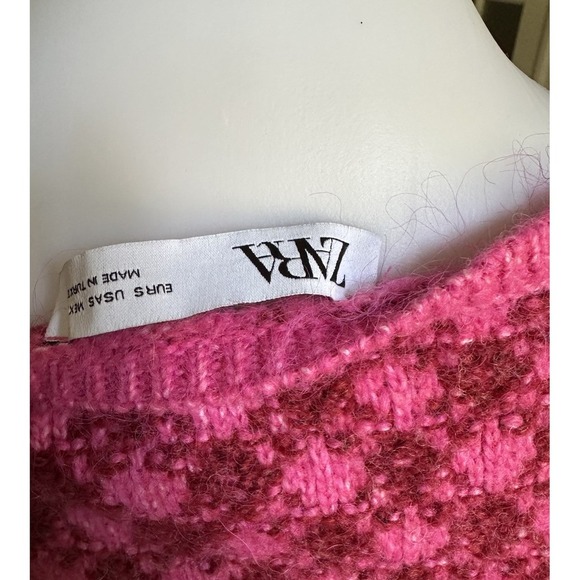 Zara Bloggers Favorite Knit Checkered Sweater Dress, Size Small - Picture 4 of 11